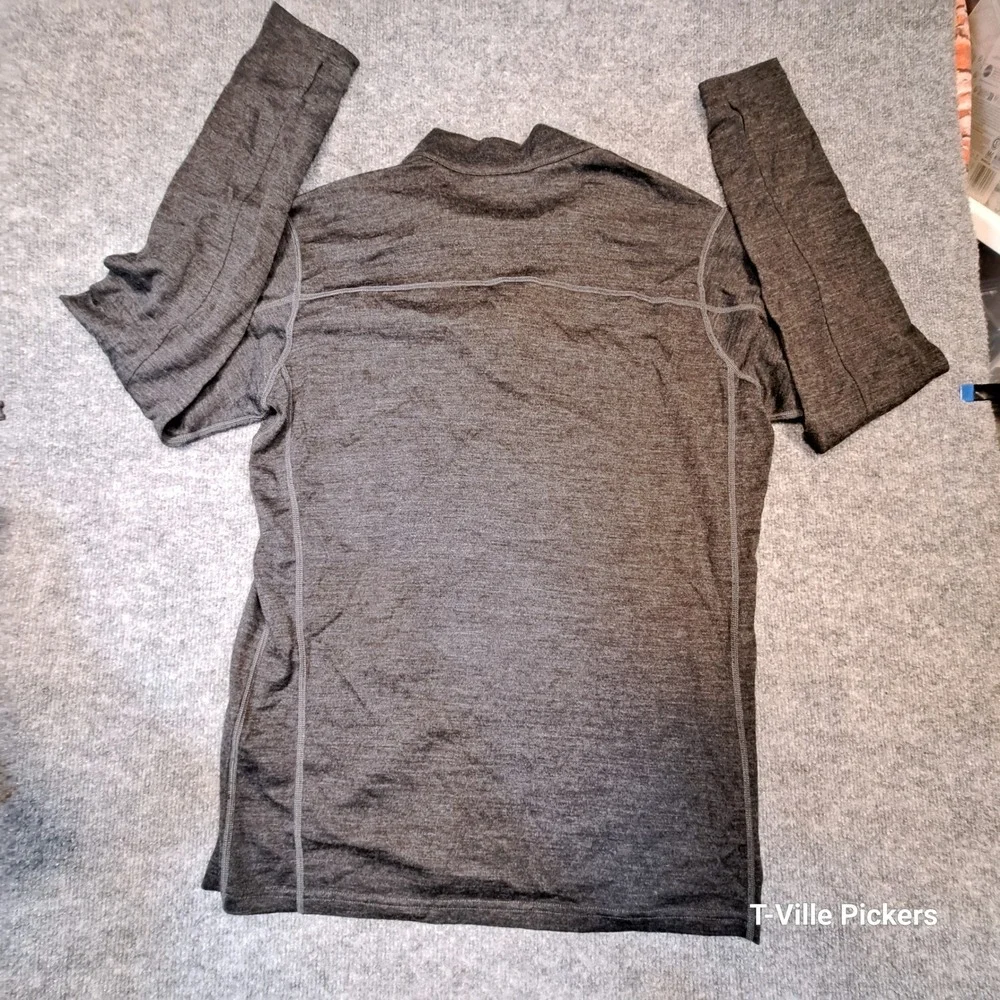 Kuhl Mens Quarter Zip Pullover Charcoal Gray Heather Mock Neck Active Top Size M